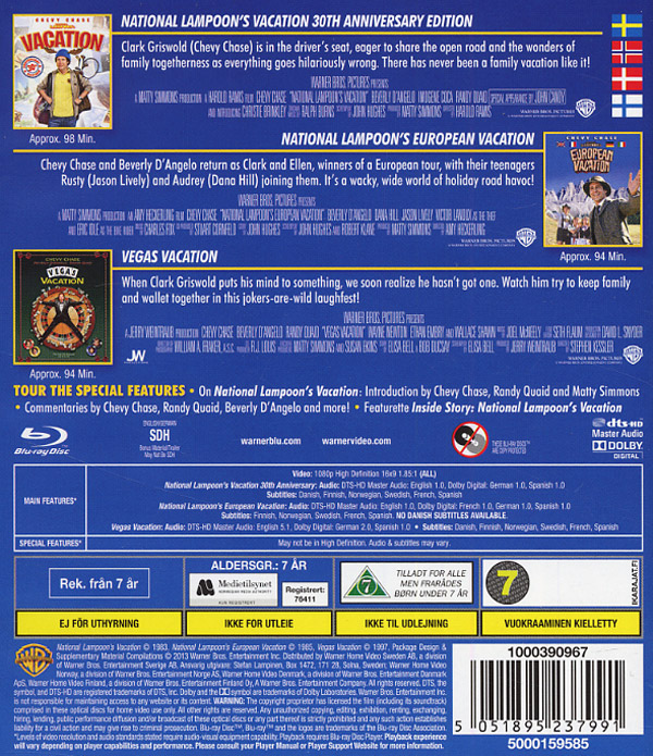 CHEVY CHASE - THE ULTIMATE VACATION COLLECTION (NATIONAL LAMPOON) (3 disc) - Blu-ray CHEVY CHASE - THE ULTIMATE VACATION COLLECTION (NATIONAL LAMPOON) (3 disc) - Blu-ray
